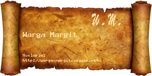 Warga Margit névjegykártya